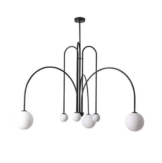 Nordic Style Geometric Line Shape Creative Bedroom Pendant Lamp for Living Room