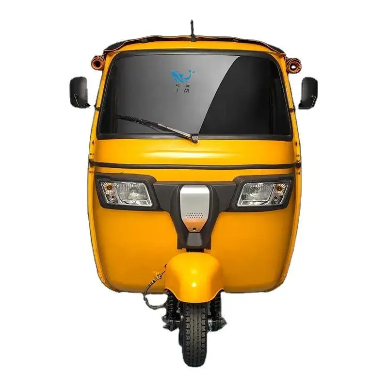 New Comfortable Seat on Passenger Motorized Tricycle 3 Wheeler Tuk Tuk Closed Body Design With Petrol for Adults