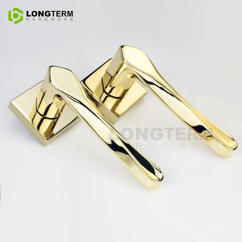 Fancy Door Handle Accessories Antique Bronze Gold Full Set Zinc Alloy Privacy Inside Door Lock Handle Luxury Modern