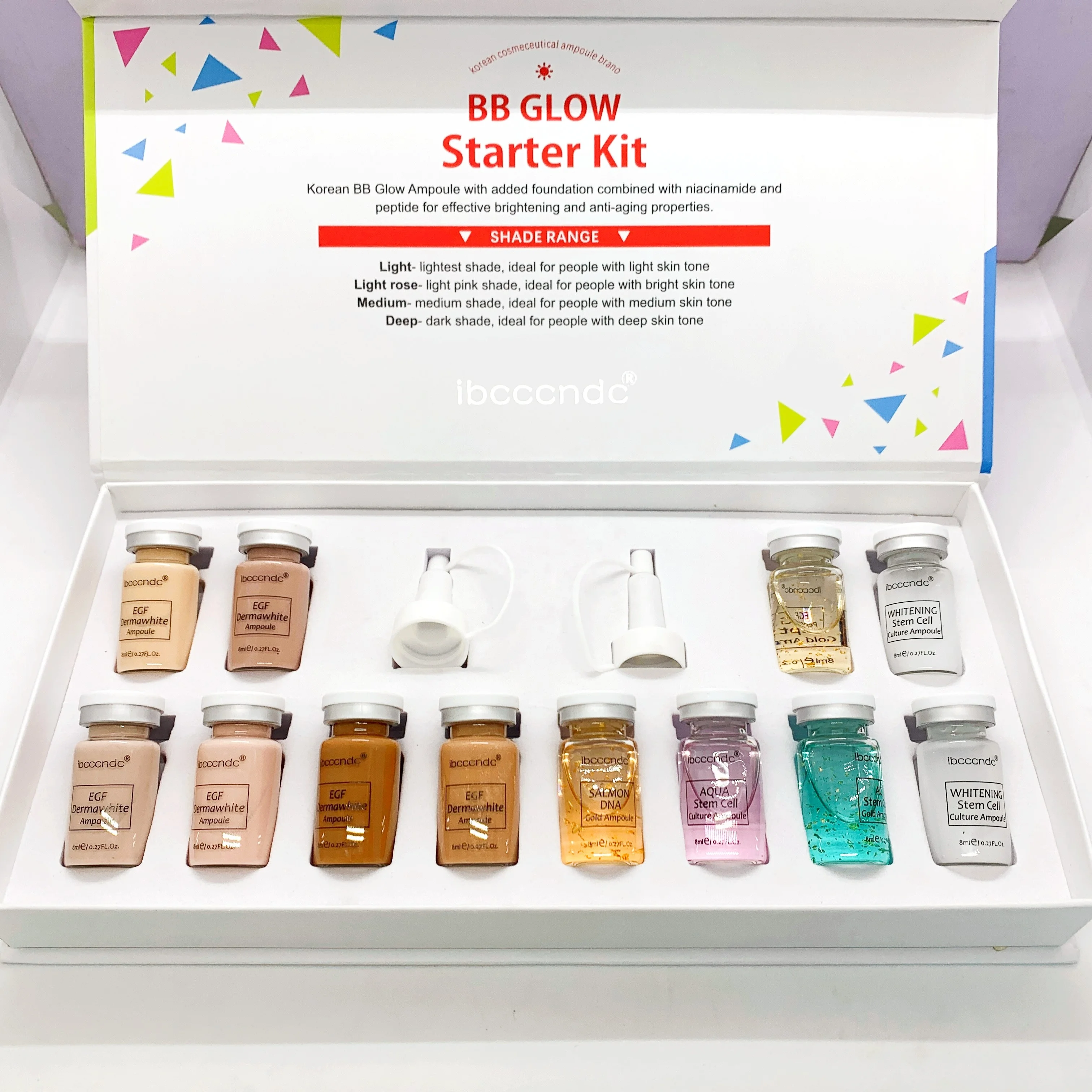 12 PCS Korea Brand bb Cream Women Make Up Foundation Waterproof Whitening Meso Serum Foundation Booster Original Starter Kit