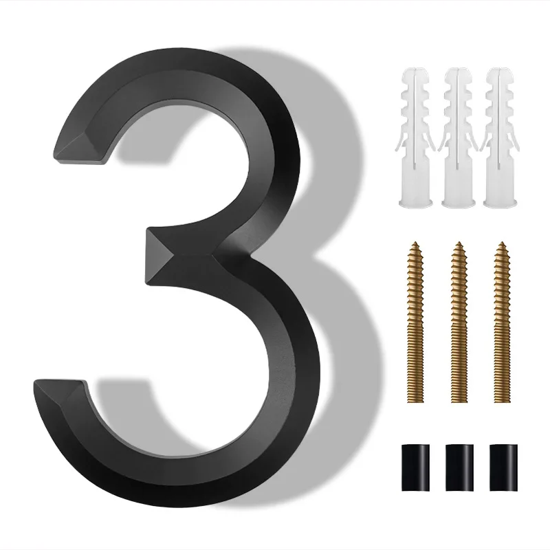 3D floating Customized digital house number High-grade residential villa door number address plate