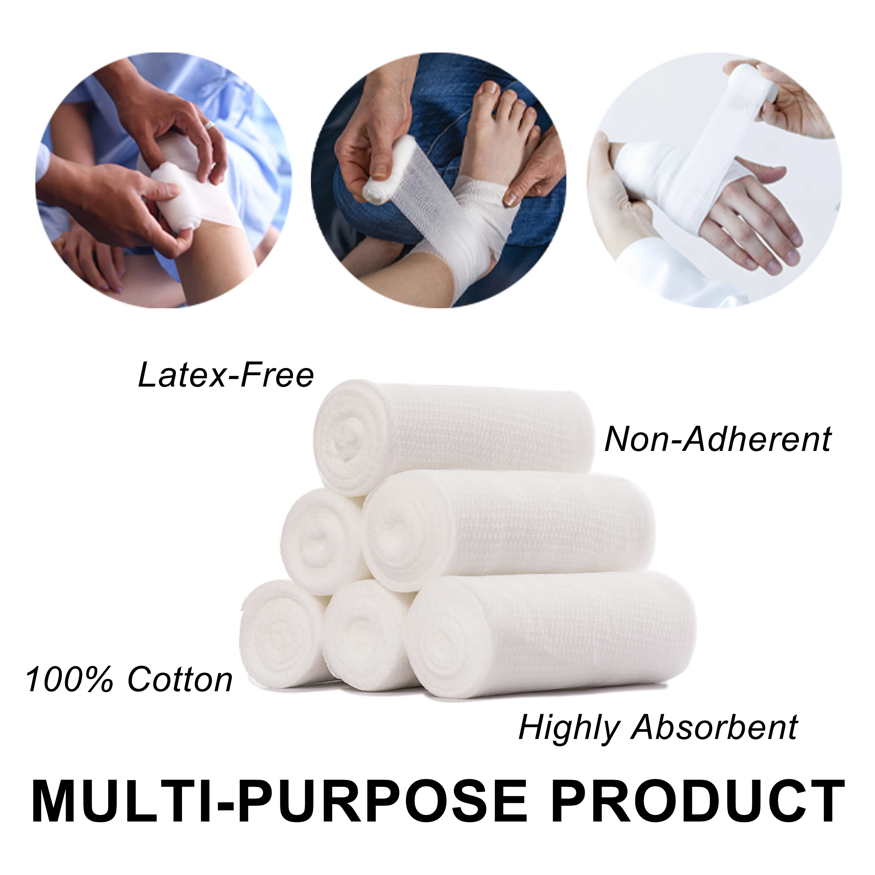 Professional Manufacturer OEM Size Medical Elastic Sterile Conforming Pbt Gauze Bandage First Aid Bandage
