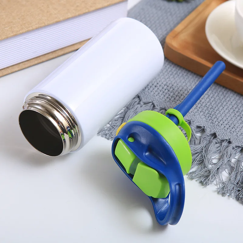 12oz Double Wall Vacuum Stainless Steel Flask Sublimation UV Changing Water Bottle Blanks Straight Kids Flip Top Travel Thermal