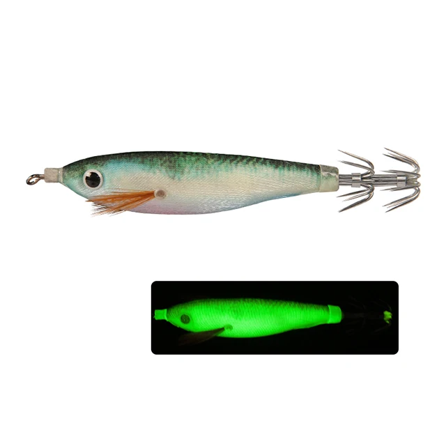 Factory Sale 11cm 10g Glow Squid Float Rig Build in Sound Beads Sharp Umbrella Needle Luminous Body Jiggers EGI Shrimp