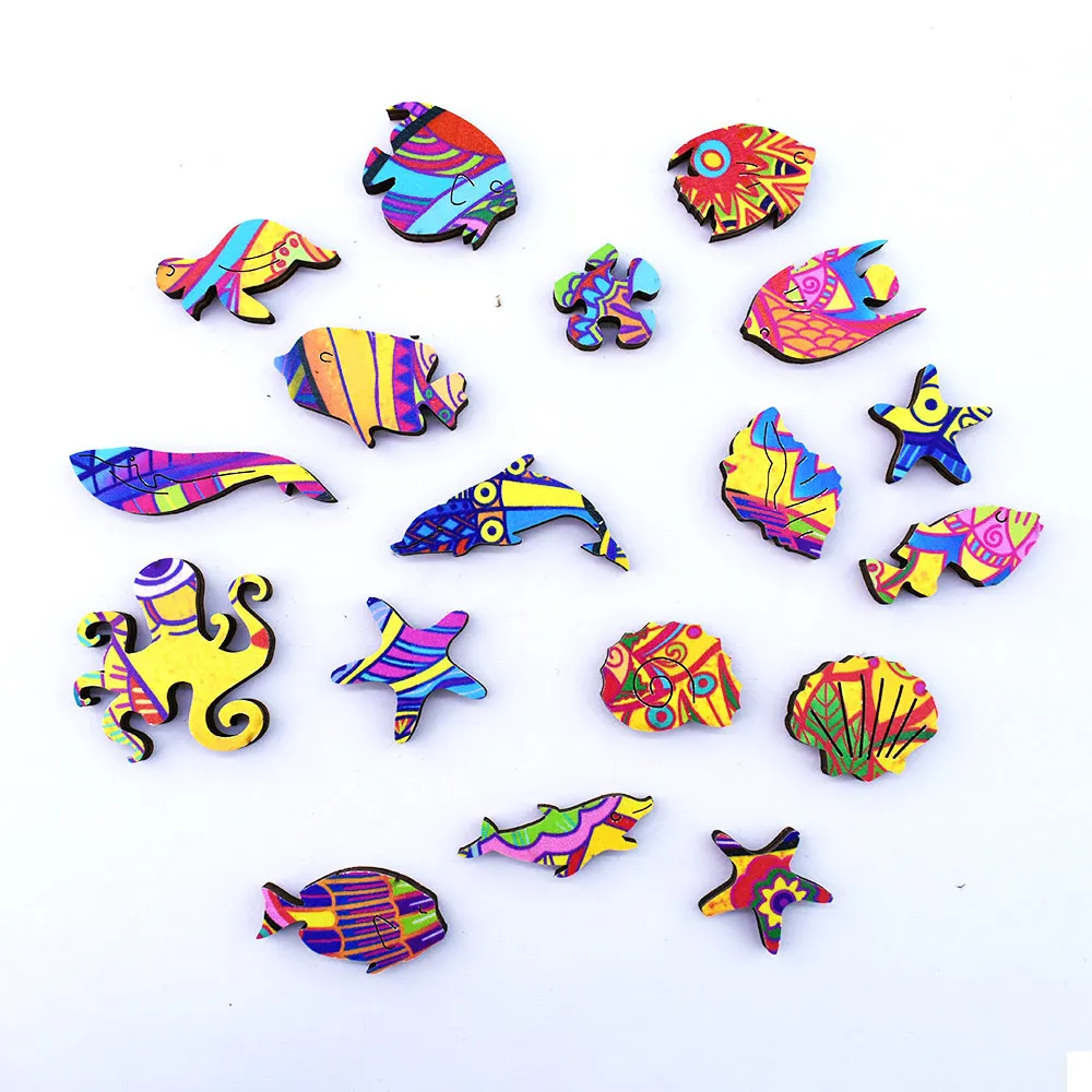 A4 Size Hot Sale New Mermaid Design Unique Shaped Wooden Animal Jigsaw Puzzle for Kids Girls