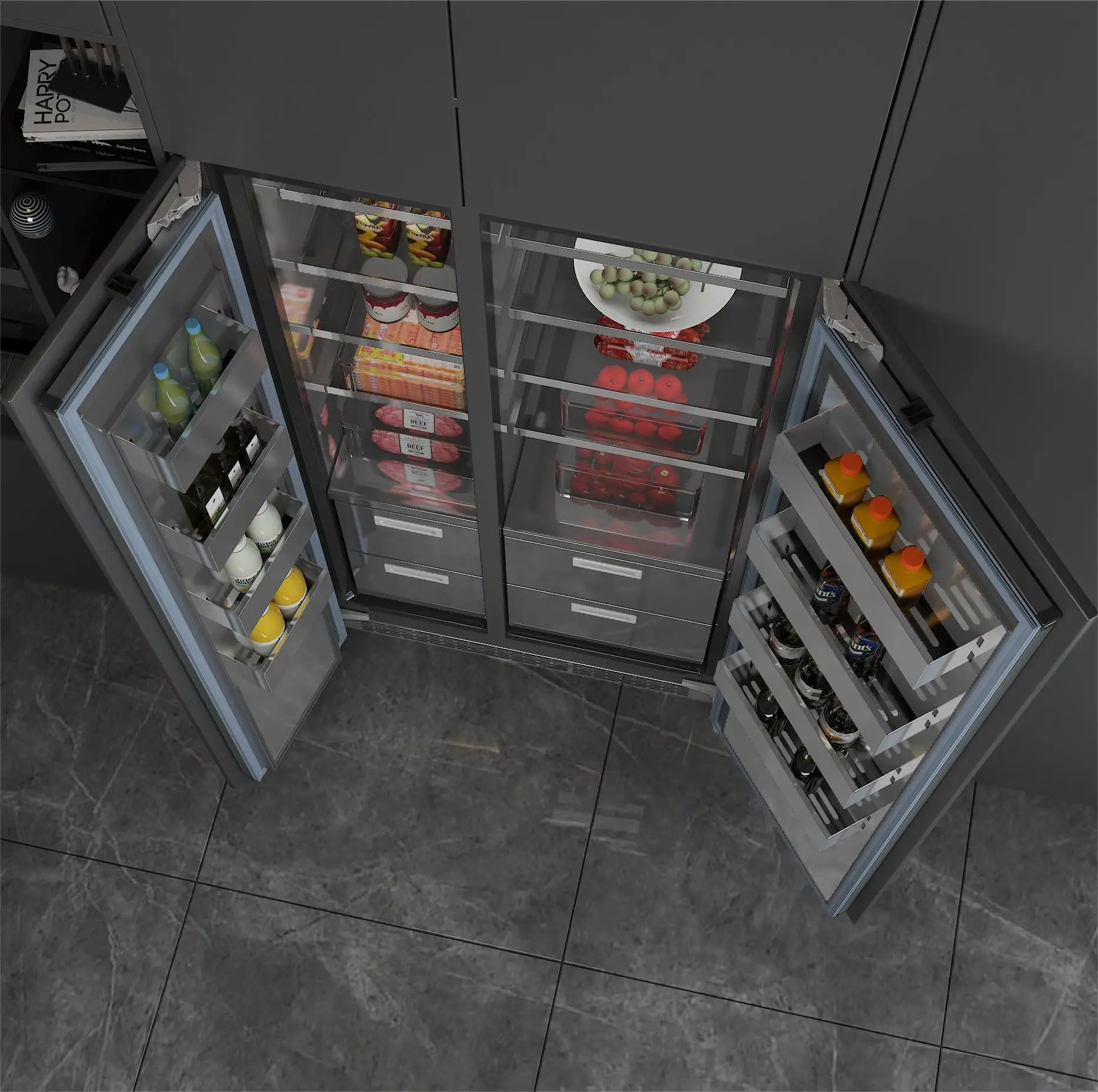 ZUNGUI BCD-455WQB Factory Direct Sale Cooling Refrigerator No Frost Built-in Refrigerator