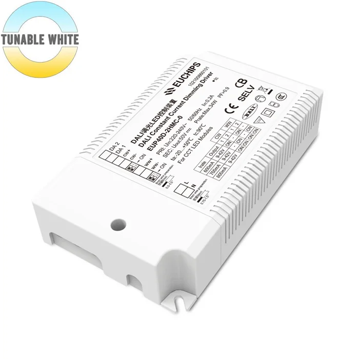 40W Dali DT8 Tunable White LED Recessed Light with Dimmable LED Driver and Light Controller for Color Temperature Control