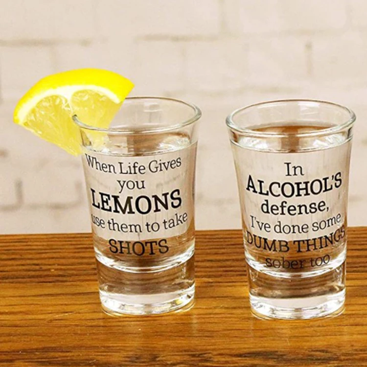 Factory Price 1.5oz Heavy Base Party Game Logo Bullet Shot Glass