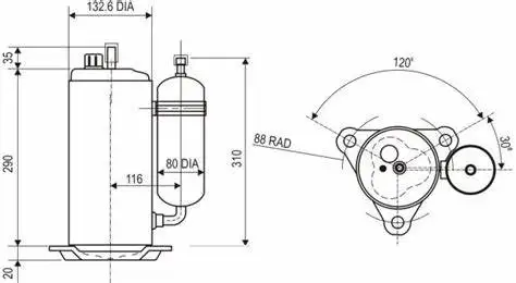 2V42S225AUA Pana sonic compressor R22 7780w rotary compressor for air conditioner