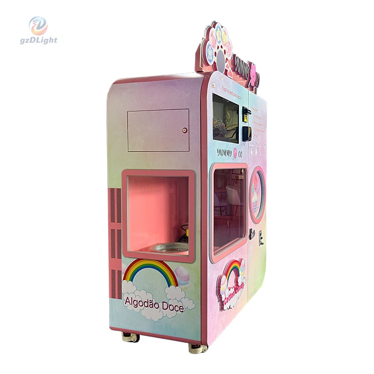 gzDlight Commercial Smart Marshmallow Making Maker Machine Robot Flower Cotton Candy Vending Machine