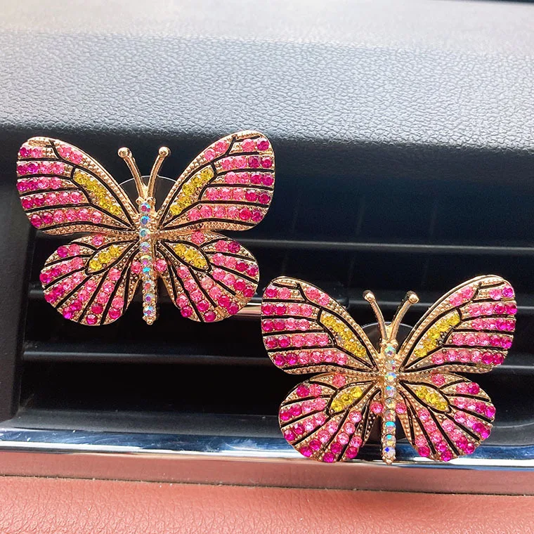 Car Air Vent Clip Air Freshener Auto Interior Decor Bling Fashion Butterfly Bee Aroma Diffuser Ornament Car Accessories