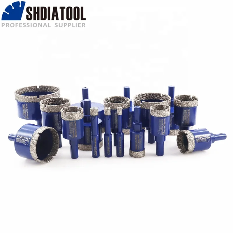 SHDIATOOL Diamond Brazed Core Drill Bit Hole Saw Hole Cutter Triangular Shank For Marble Masonry Concrete Ceramic Tile