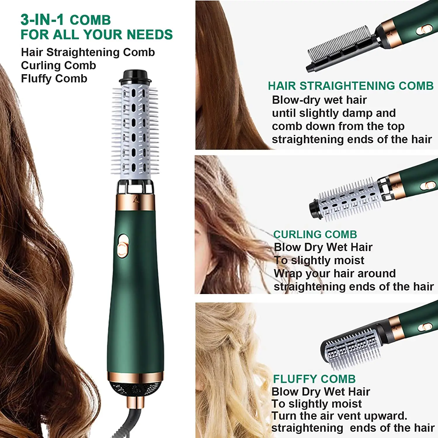 Amazon newest Upgrade hot Styling Brush and Volumizer 5 in1 Electric Hair
