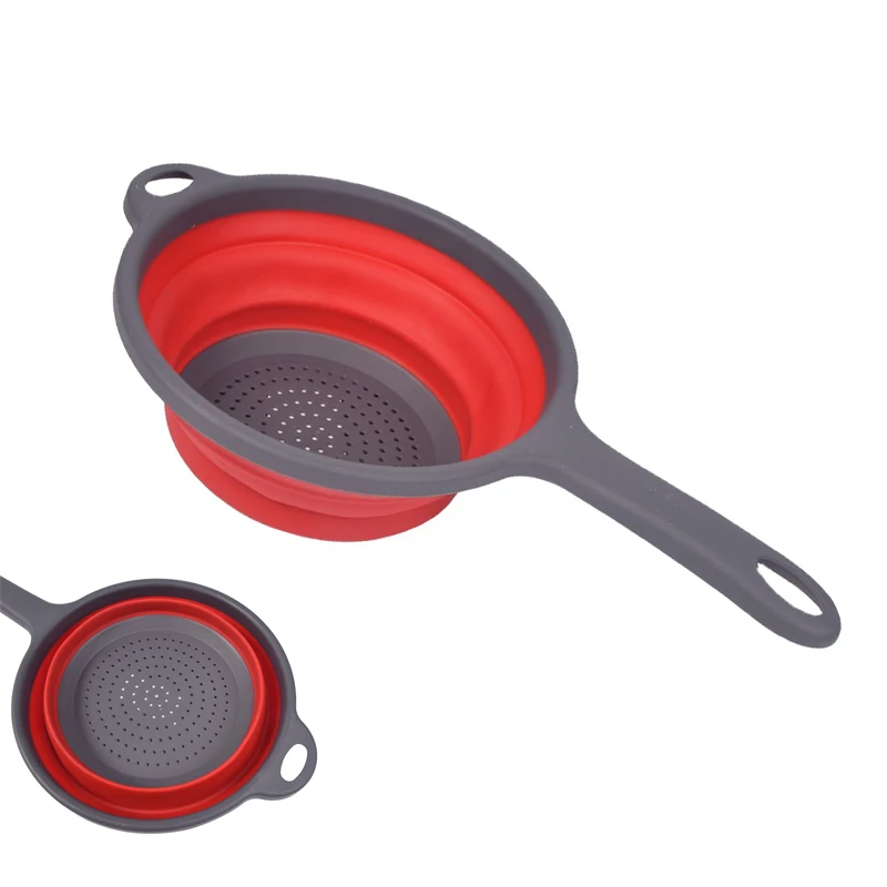 Food-Grade Collapsible Colander Silicone kitchen Folding Fruit Vegetable Wash Fold Drain basket strainer
