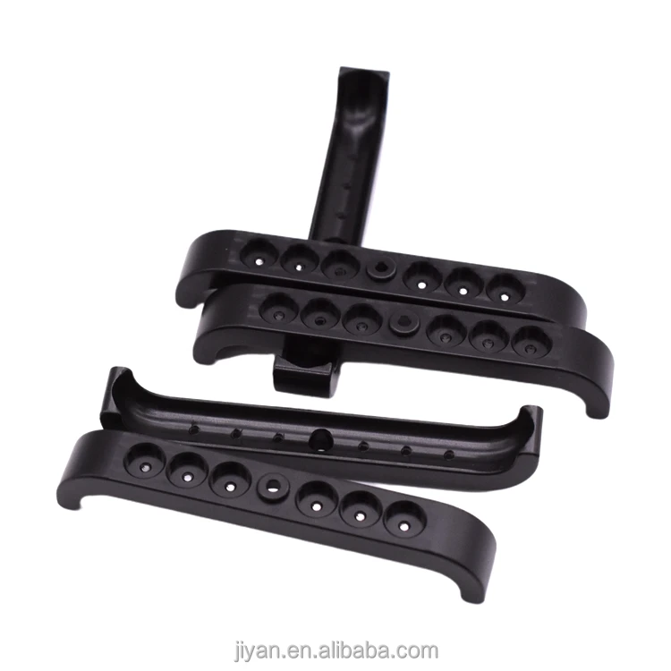 Фрезерные детали из АБС-пластика U-образный кронштейн вертикальные стержни черного цвета прецизионные компоненты оборудования фрезерные