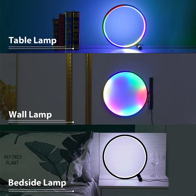 smart table round lamp App Control Atmosphere RGB Gaming Led Rgb Rhythm Desk Music Light