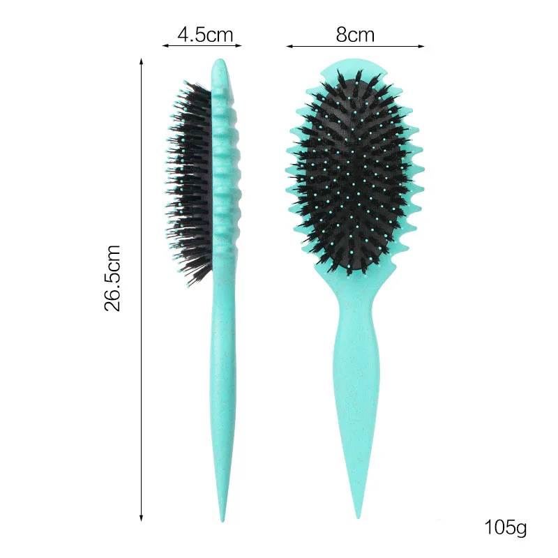 Wheat Straw Curl Define Styling Brush Scalp Massage Detangling Hair Extension Brush Custom Logo Comb Women Curl Defining Brush