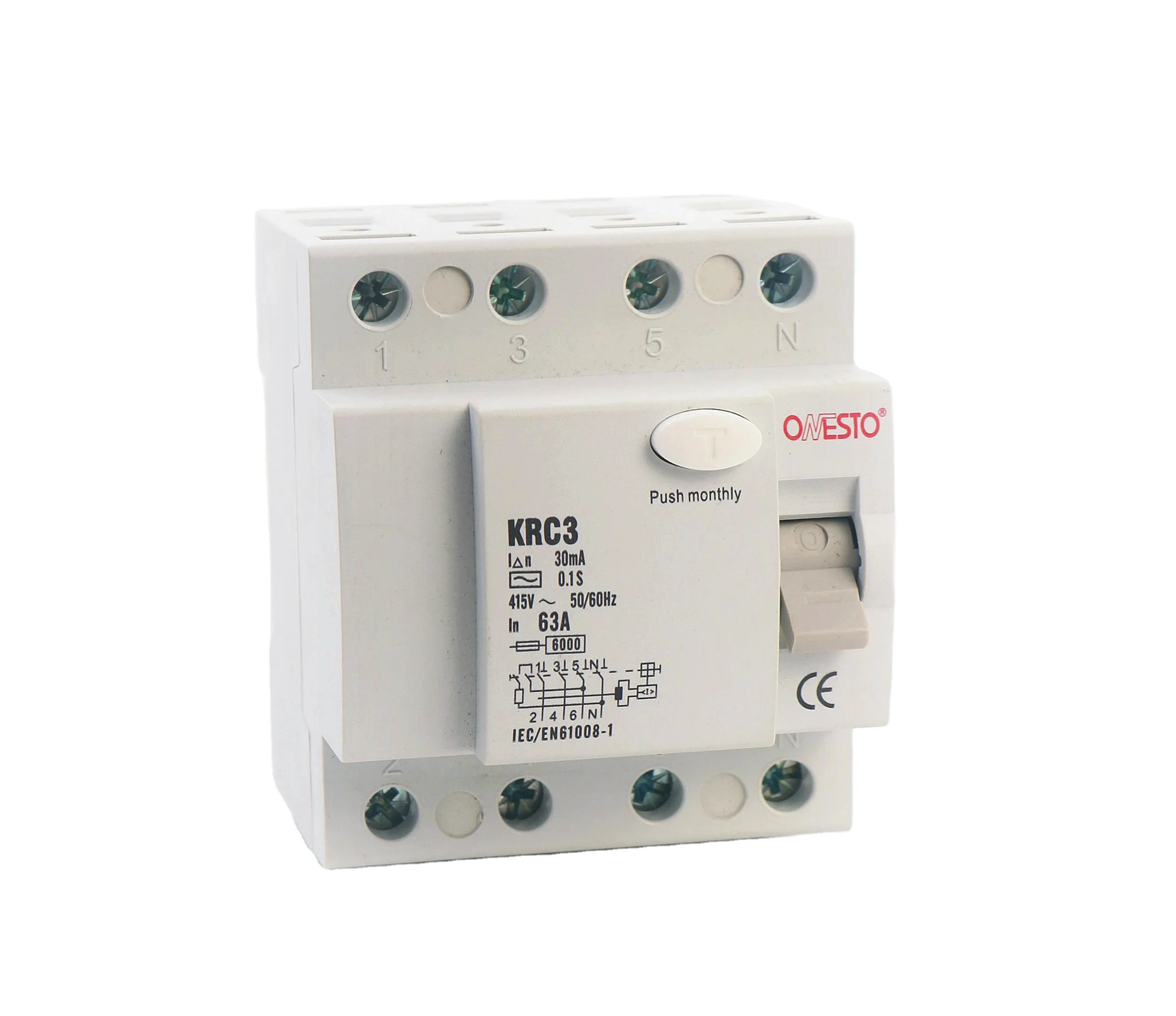4Poles RCCB  Residual Current Device Circuit Breaker Safety Device 30MA/100MA/300MA/500MA RCD