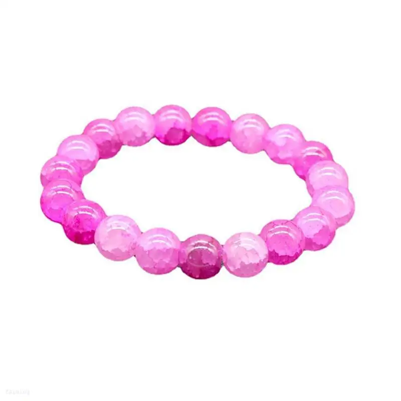 FM Wholesale 10mm Colorful cute student girl beaded bracelet women jewelry fashion Crack glass beads bracelets