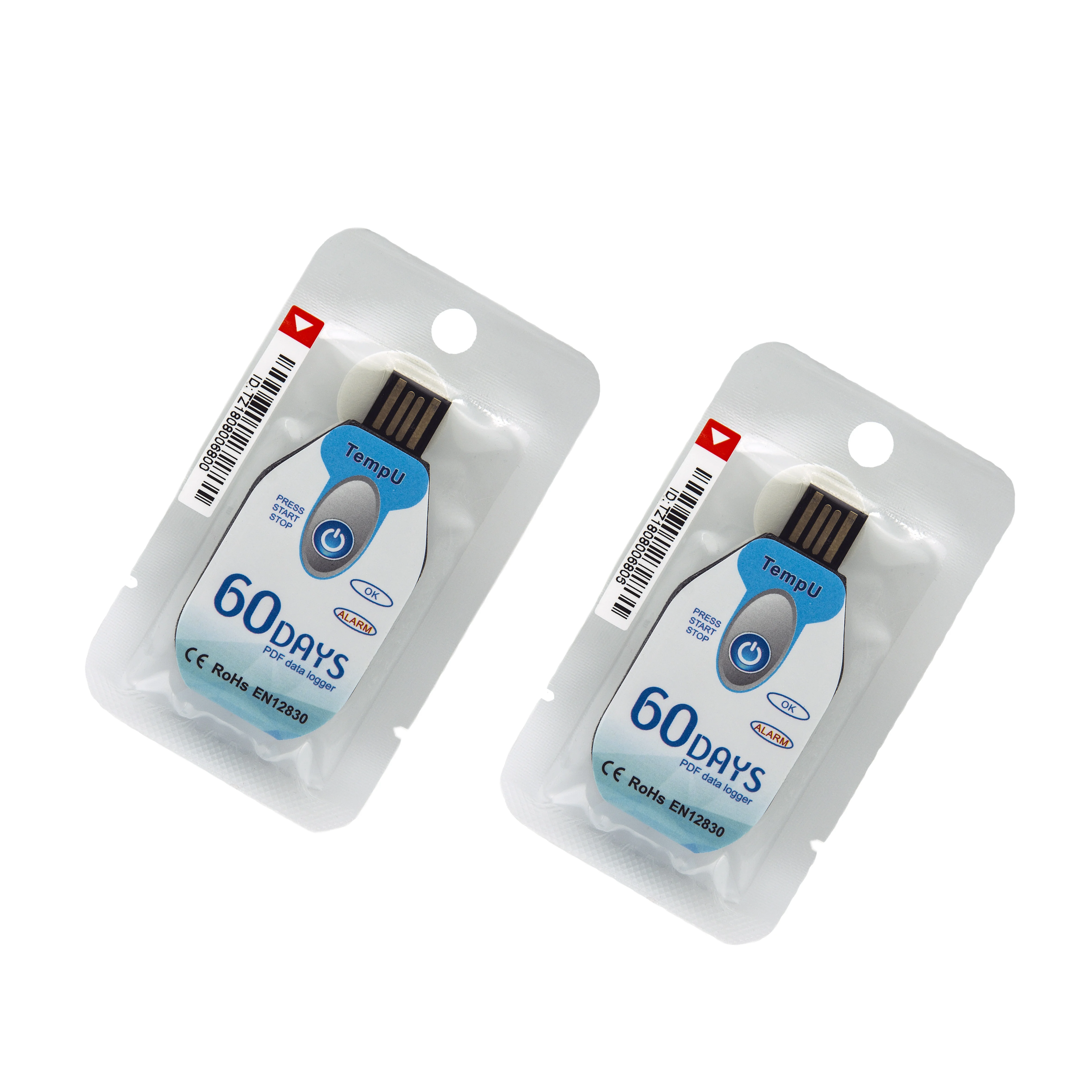 LED Alarm Single Use Cold Chain Temperature Data Logger TempU02