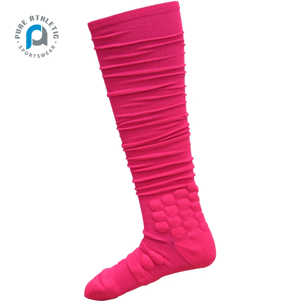 Non Slip Padded Moisture Wicking Breathable Sport Football Scrunch Socks Custom logo Design Soccer Football Scrunch Sock Sports