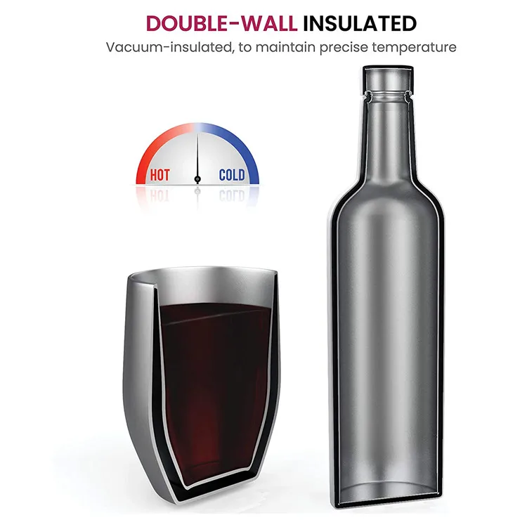 17oz Sublimation Blank White Stainless Steel Flask Wine Tumbler Blanks Set with Gift Box
