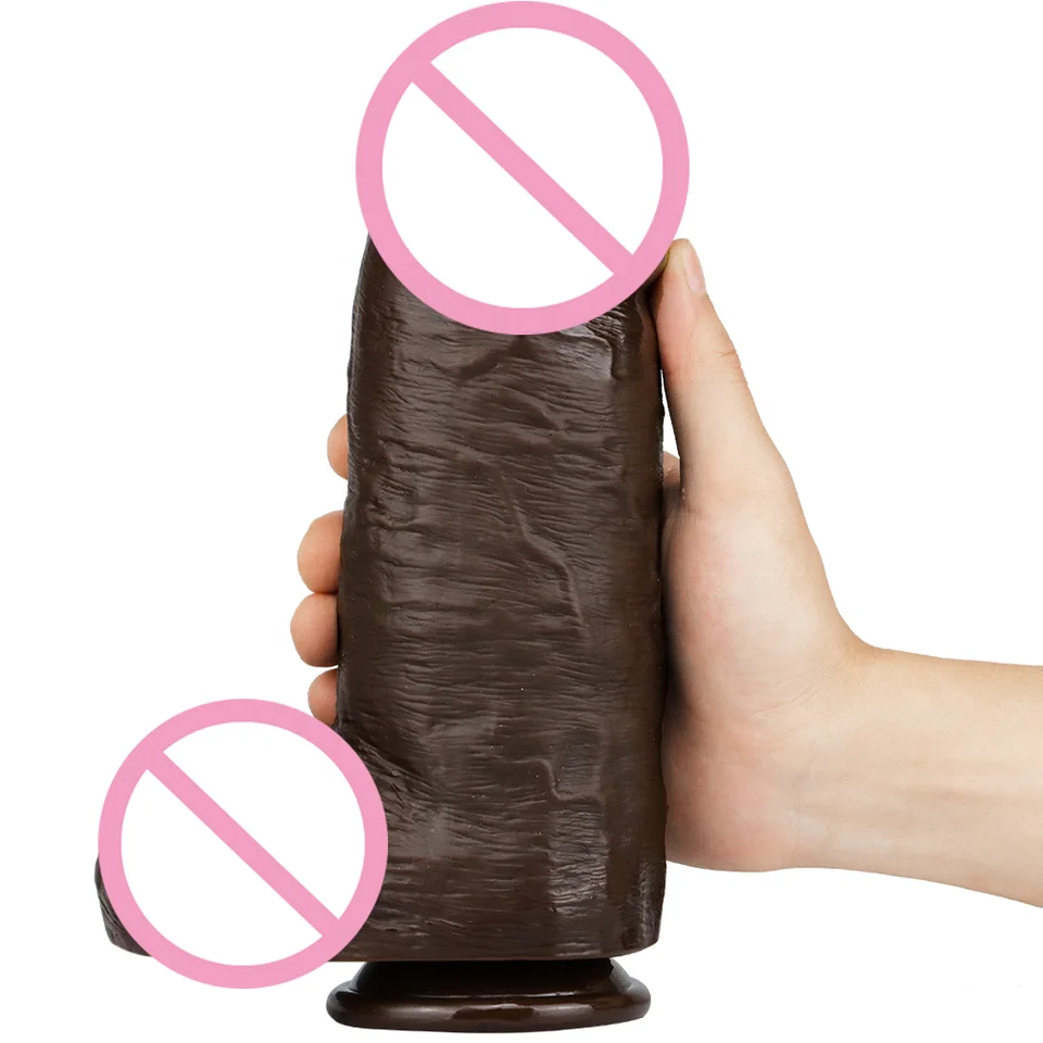 GF Thick Dildos Wholesale Dark Brown Dildos with Suction Cup Multicolor 9.6in Long Chocolate Huge Penis Sex Toys for Women
