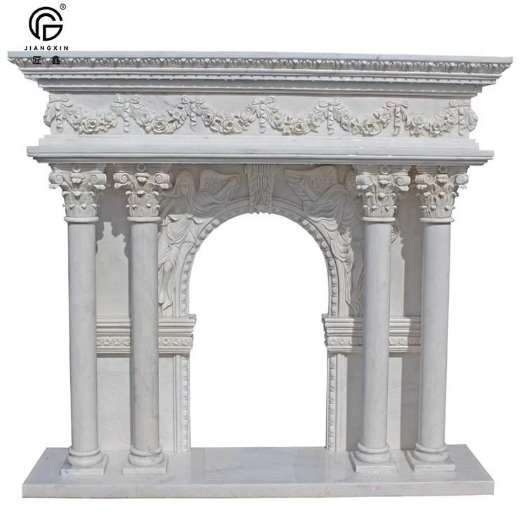 Interior Decor Hand Carved Marble Fireplace Surrounding Stone Fireplace