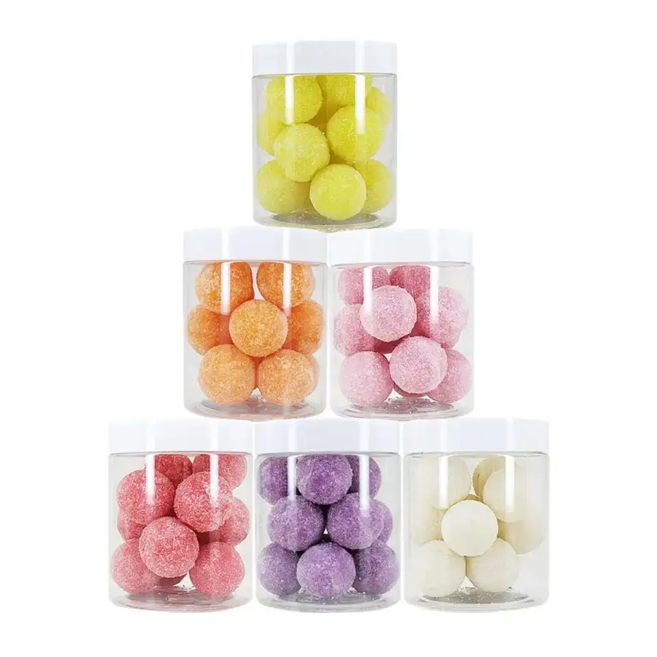 factory wholesale good smell organic body scrub exfoliator candy sugar mini body scrub ball skin whitening bath scrub ball