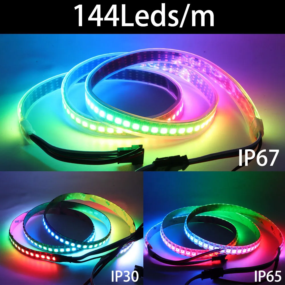 WS2813 Smart RGB Светодиодные полосы DC5V двойной сигнал индивидуально адресуемый 30/60/144 светодиодов/м лента