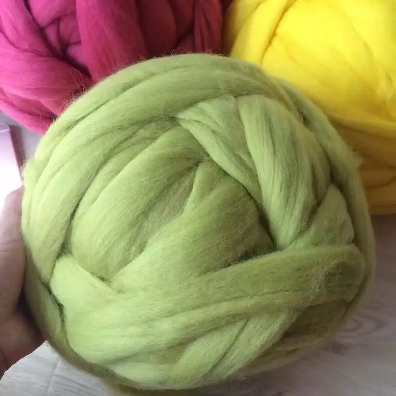 
Merino wool yarn super chunky for hand knitting wool roving giant yarn 