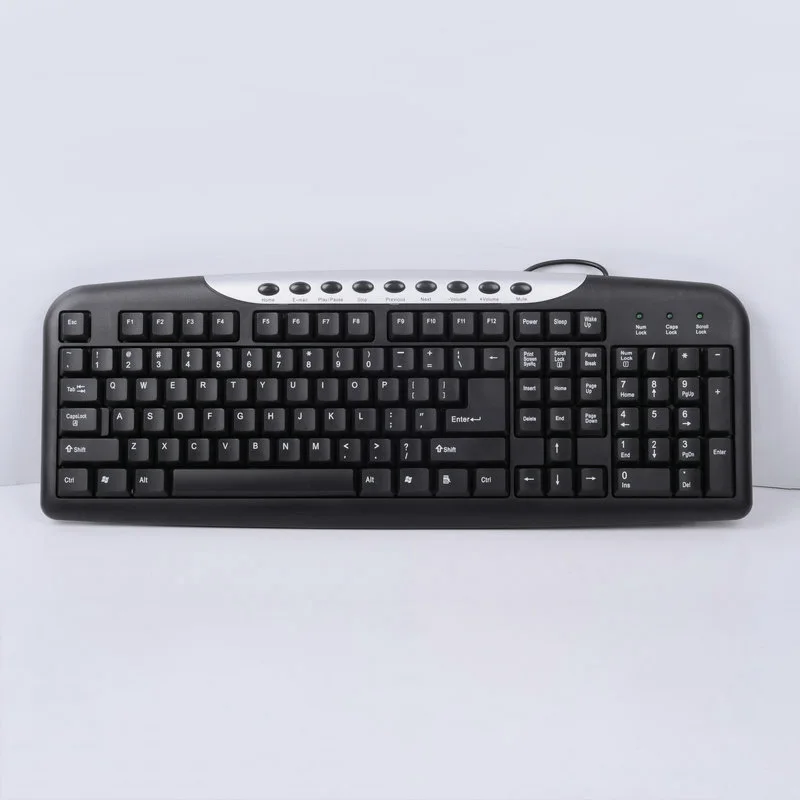 Office Multimedia Keyboard Wired Russian Arabic French Spanish USB 104 Keys PC Desktop Wired Cheap Multimedia Keyboard OEM ODM