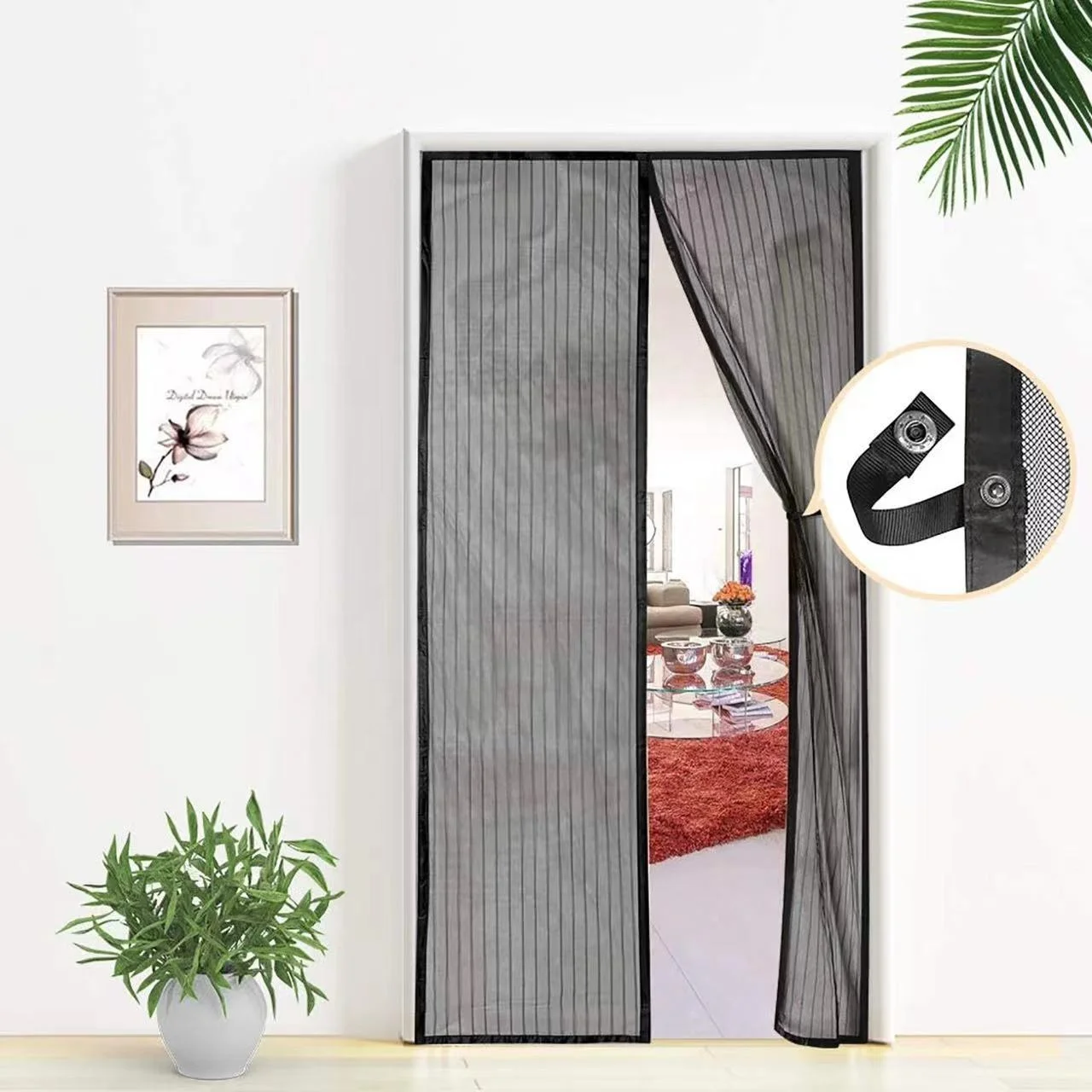 DIY magnetic door mesh