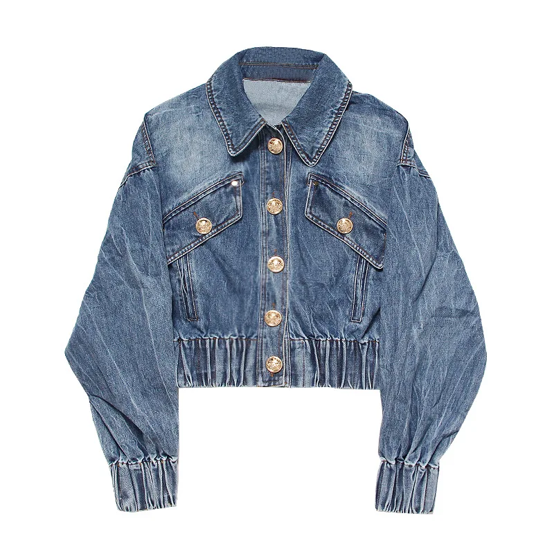 Getspring Women Coat Vintage Short Denim Jackets All Match Fashion Spring And Autumn Jeans Coats 2021 Fashion Blun Jak Wholesale