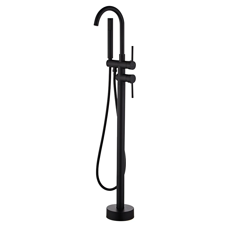 Yundoom OEM Ducha Floor Stand Bathroom Faucet Accessories Rain Spinning Shower Head Hand Heater Mixer Set