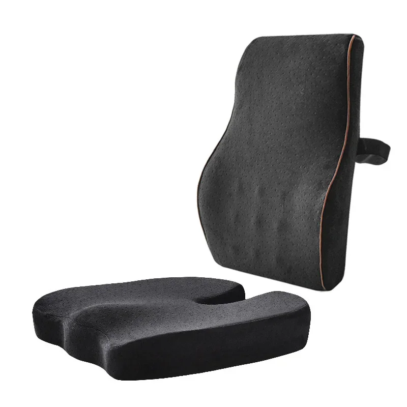 Office Chair Use Memory Foam Back Pain Relief Lumbar Pillow Car Seat Cushion and Full Back Support Pillow