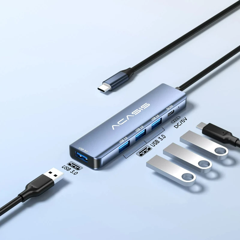 Заводское компьютерное аппаратное программное обеспечение Mini Type C на USB 3 0 адаптер 2 расширитель USB-концентратор 5 портов с зарядным устройством PD 5V
