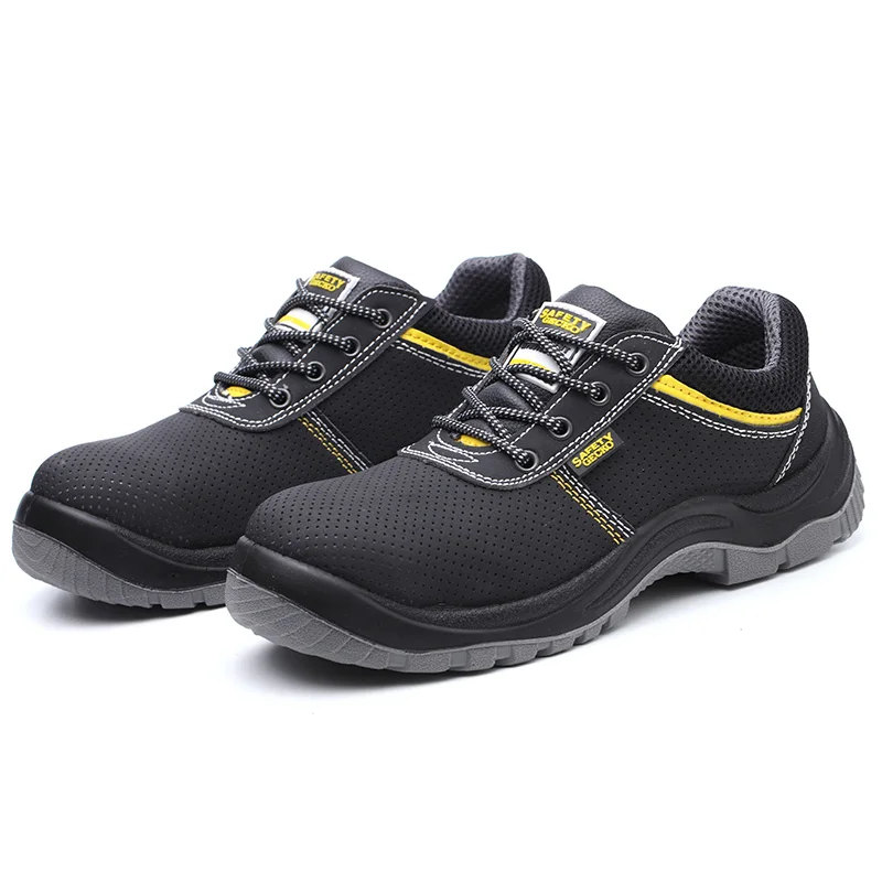 Microfiber light weight industrial steel toe safety shoes wear resistant breathable sports brand safety shoes for men