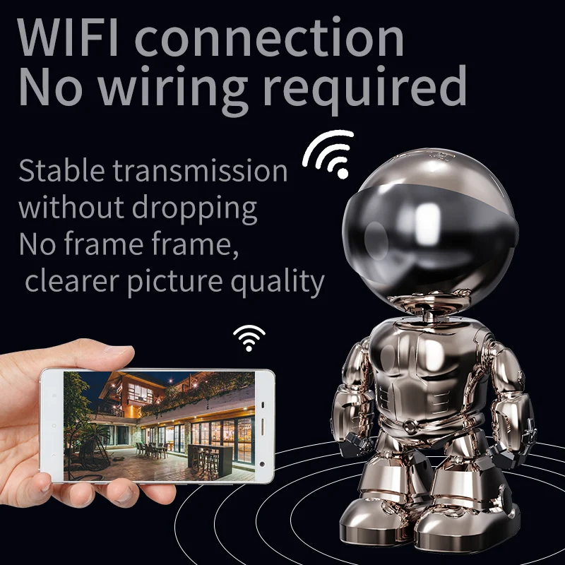  Умная Беспроводная IP-камера видеонаблюдения с Wi-Fi и автоматическим