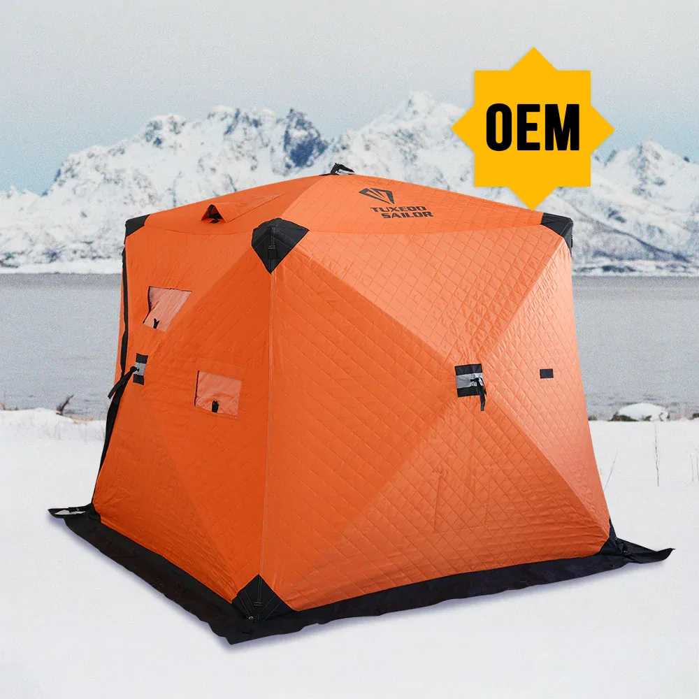 BSCI Factory OEM Wholesale Custom CE insulated ice fishing tent Funwinter carp Inflatable ice fishing tent 8 person
