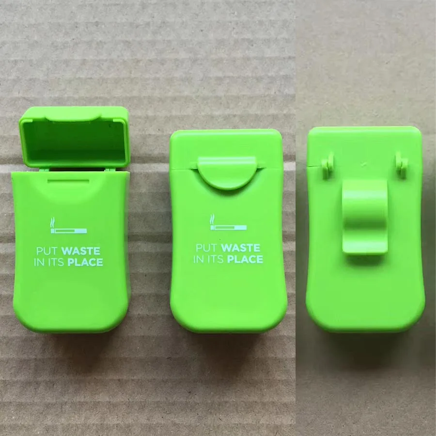 Promotional Eco Gift Ashtray Box Beach Protection No Cigarette Butts Belt Buckle Plastic Box
