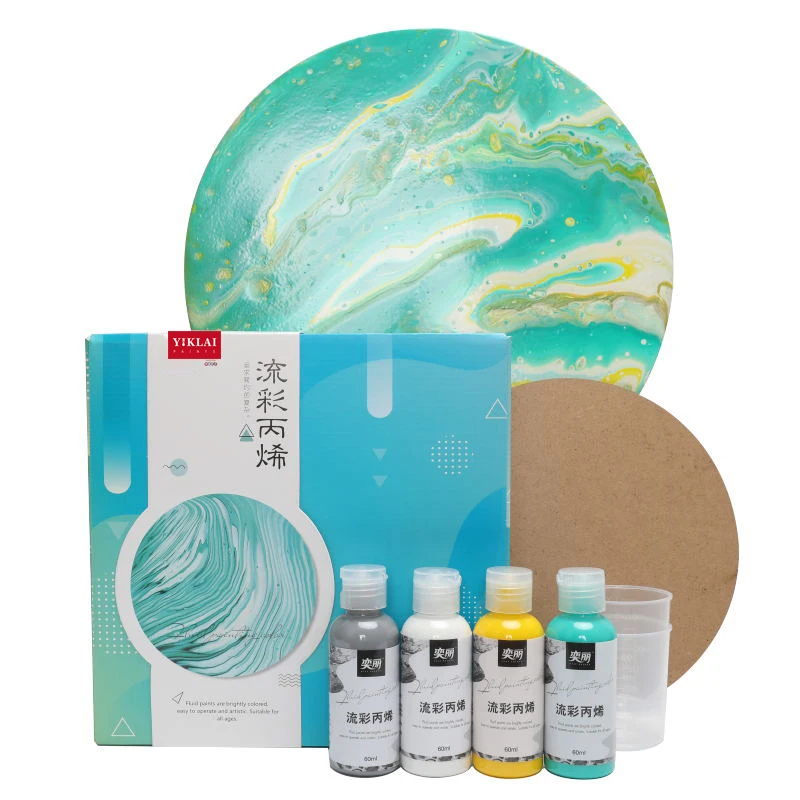 Экологически чистые нетоксичные 4 вида цветов 60 мл сильный поток акриловая краска детская liquid окрасочные пропускная способность цвет акриловая краска