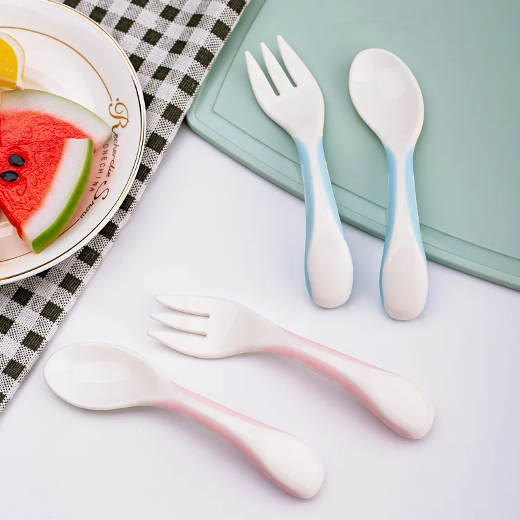 
Baby Supplies Products Baby Feeding Spoon Safety Baby Spoon and Fork Set For Training 