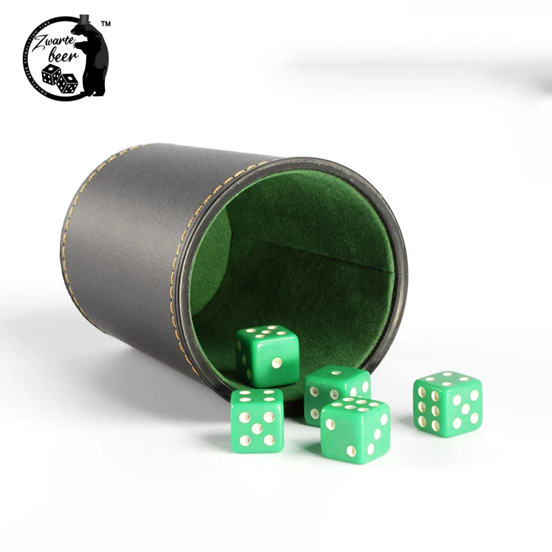Professional Grade Dice Cup With Ribbed Exterior Custom Logo Pu Lining  Board Games And Casino