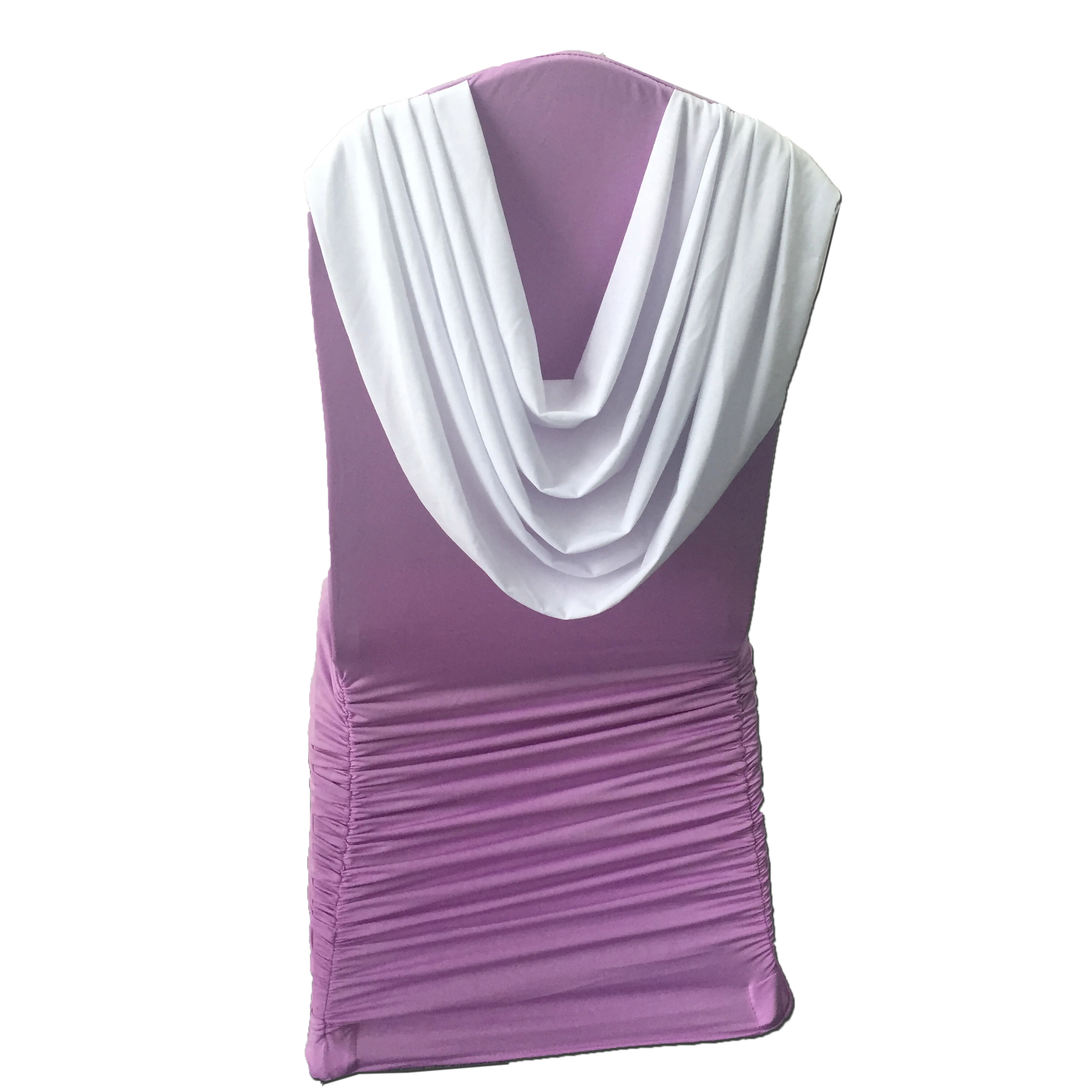 Cheap fashion spandex swag back ruffled wedding chair cover