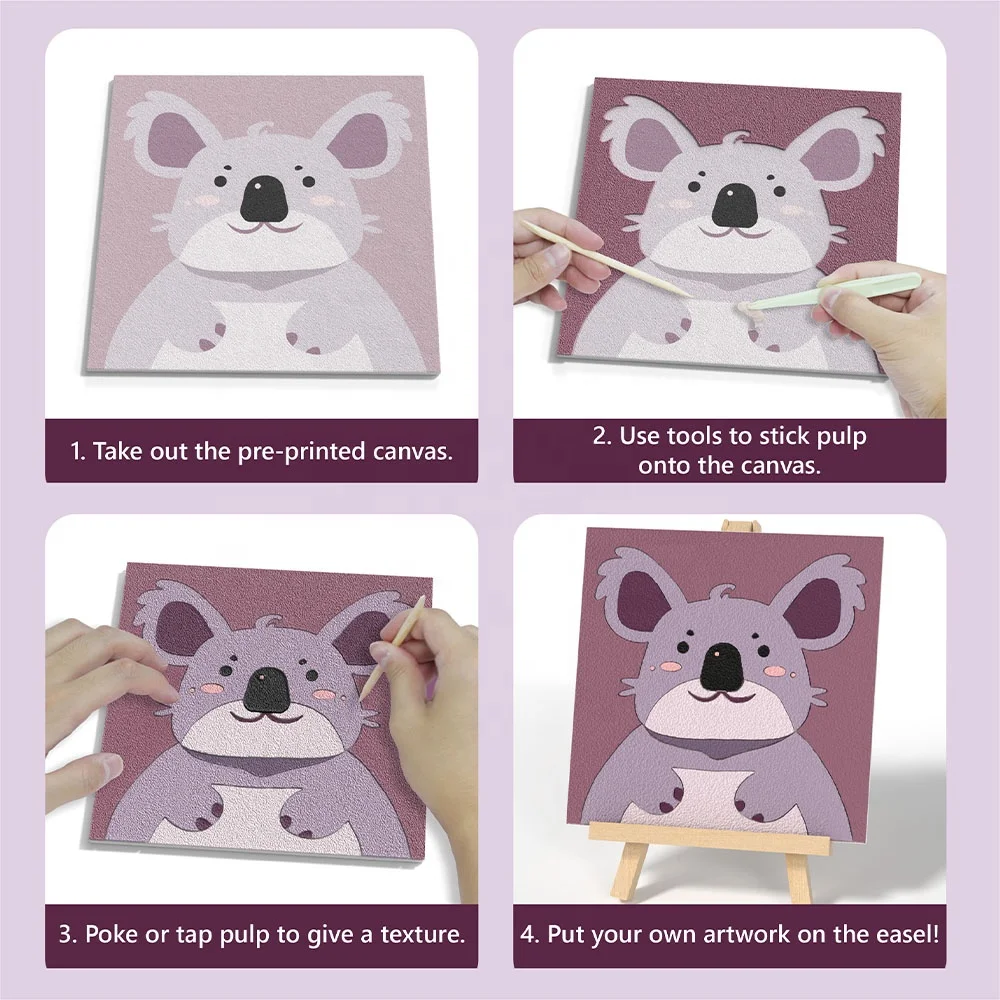 3D Cute Cartoon Koala Pulp Painting Environmental Friendly Paper Pulp Kids Gift & Decoration