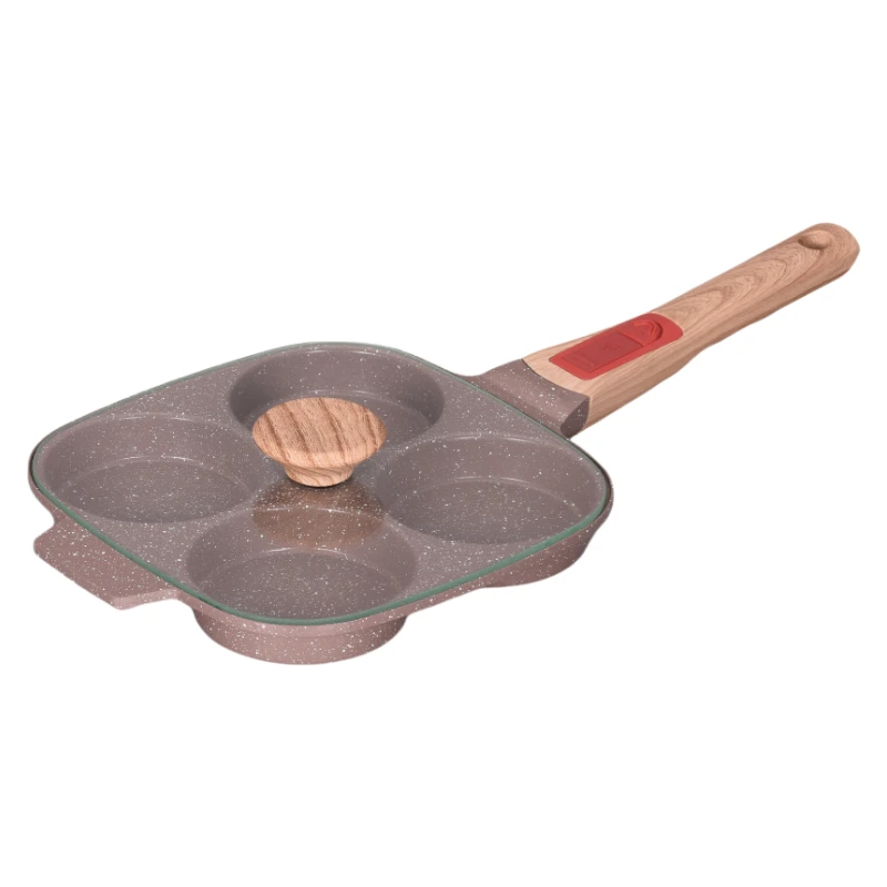 Non Stick Brown Color Ceramic Egg Pan With Detachable Handle