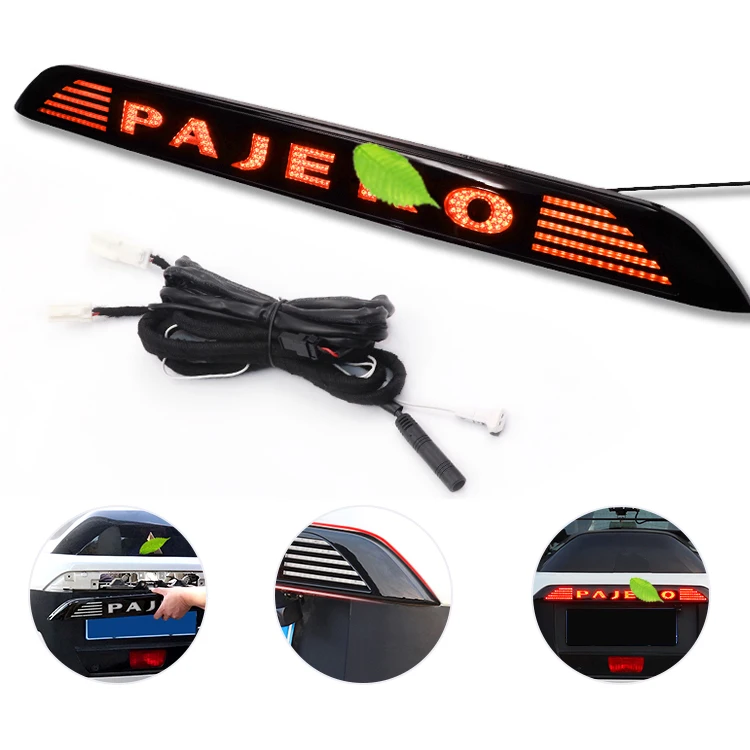 ABS Electroplate LED Moulding Parts Car Led Brake Light Tail Light Body Kit Lamp Spare Tire Trim for Pajero V93/97