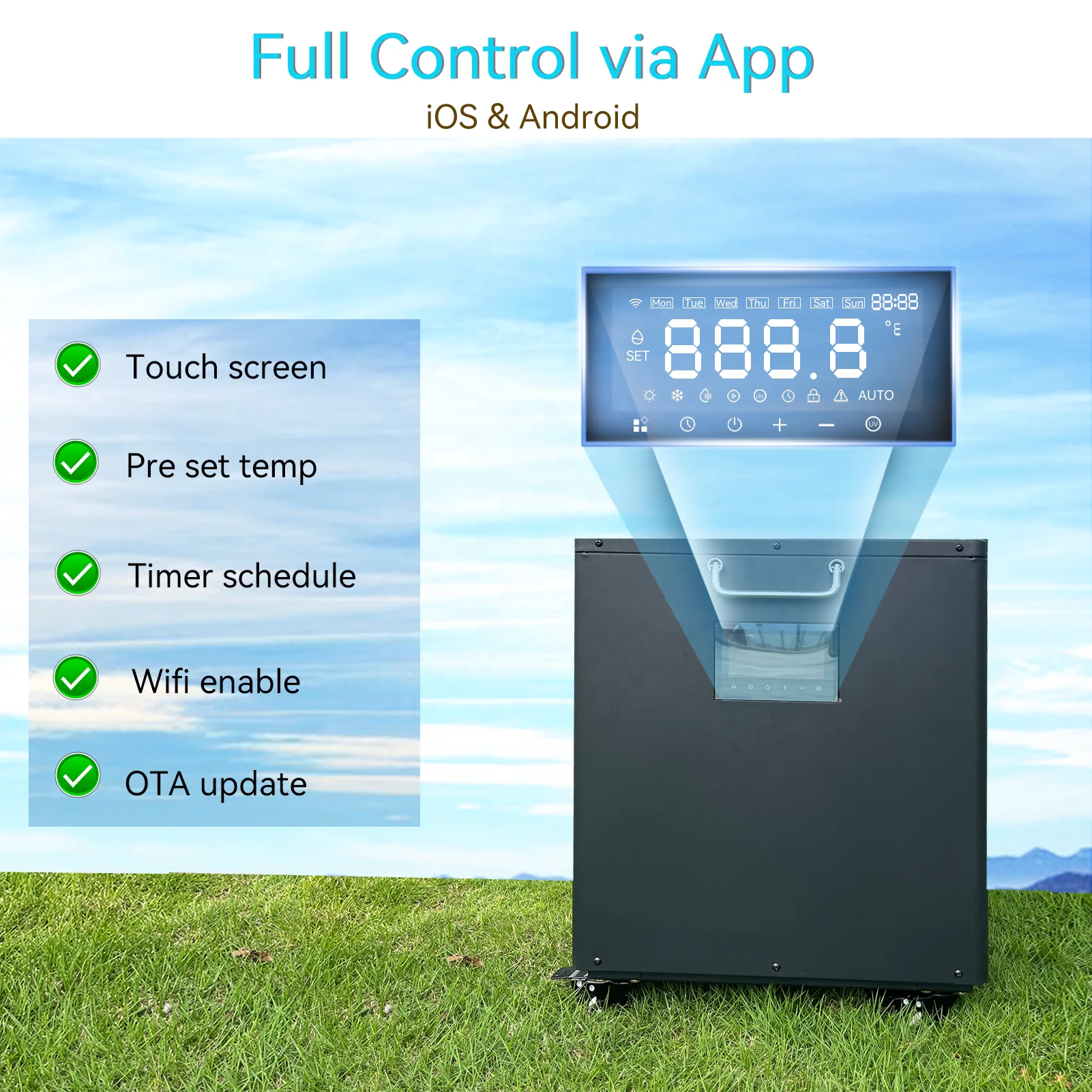 Hi-Q Group Cold Plunge Chiller 1hp Cooling System Mini Water Chiller Ice Bath Machine Athlete Fitness Recovery Ice Chiller 1hp