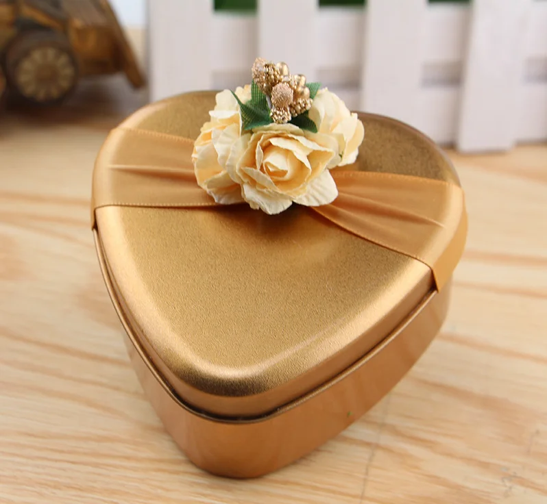 DIY Round Shape Tin Box Wedding Candy Packing Tin Boxes Metal Wholesale Custom Heart shape Metal Box